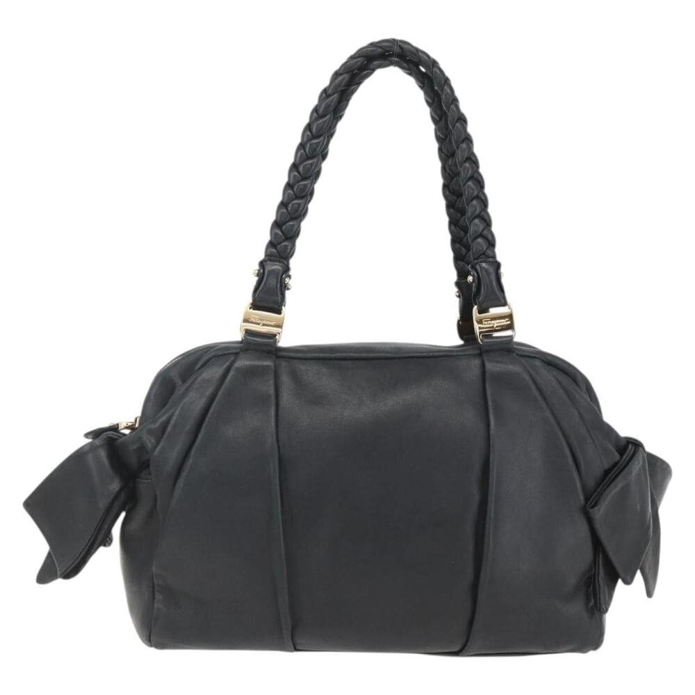 Salvatore Ferragamo Leather Semi Shoulder Bag Black